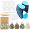 30 Pieces Sublimation Earring Blanks Bulk - Wood Earrings Blanks with Blue Protective Film - Unfinished MDF Teardrop Earrings for Sublimation Printing with Template, Weeder, Hooks, Jump Rings